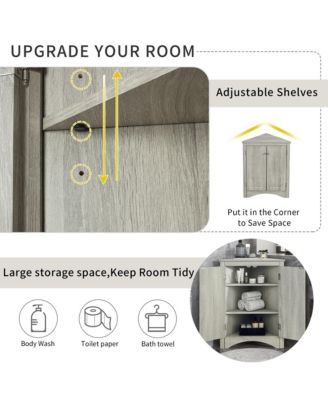  17 x 17 x 31 inches Adjustable Shelf Bathroom Storage Cabinet