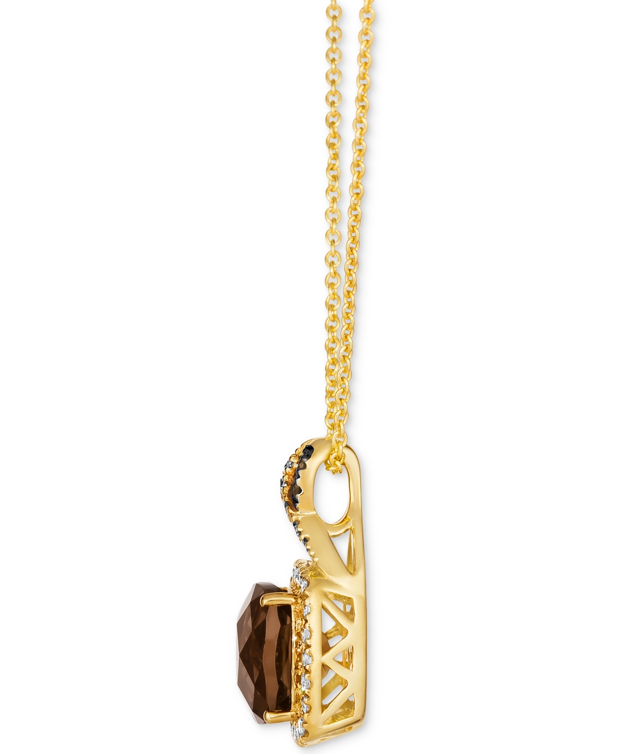 Le Vian Smokey Quartz (2 ct. t.w.) & Diamond Accent Pendant Necklace in 14k Yellow Gold