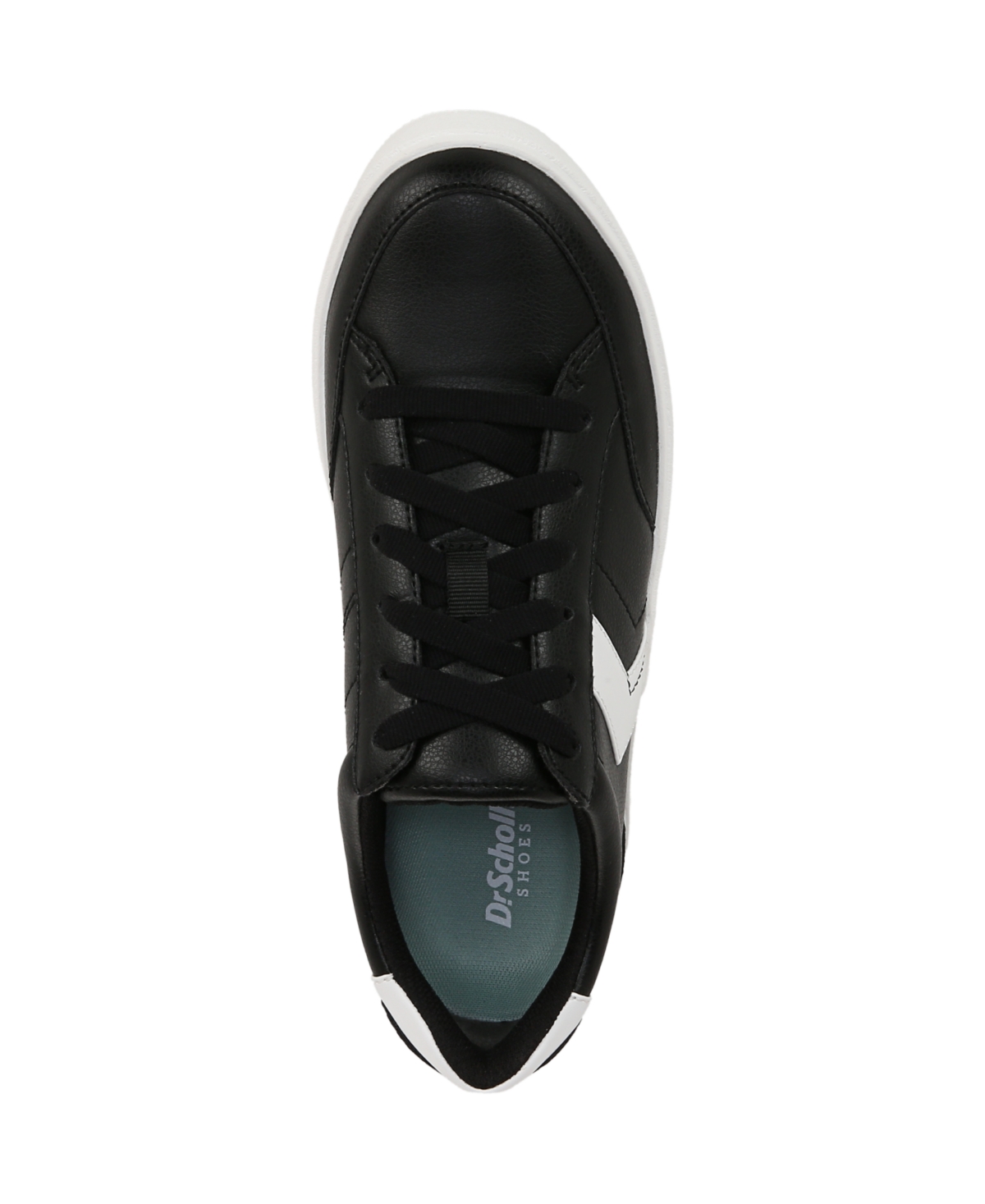 Shop Dr. Scholl's Women's Madison-lace Closed Round Toe Lace Up Platform Sneakers In Black,white Faux Leather