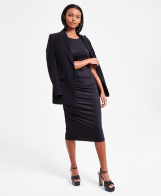 Women's Ruched Sleeveless Midi Dress