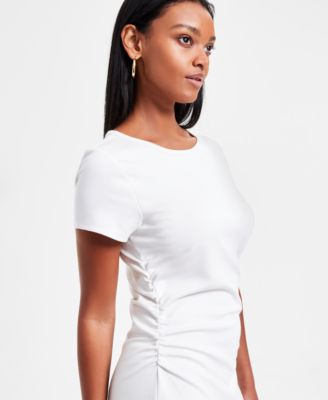 Women's Ruched Short-Sleeve Midi Dress, Exclusively at Macy's