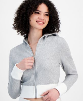 Juniors' Ribbed Zip-Up Hoodie