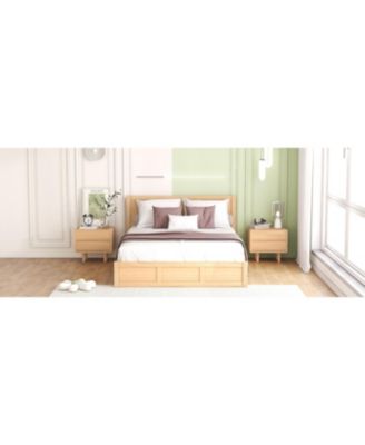 Queen Platform Bed with Storage Drawers