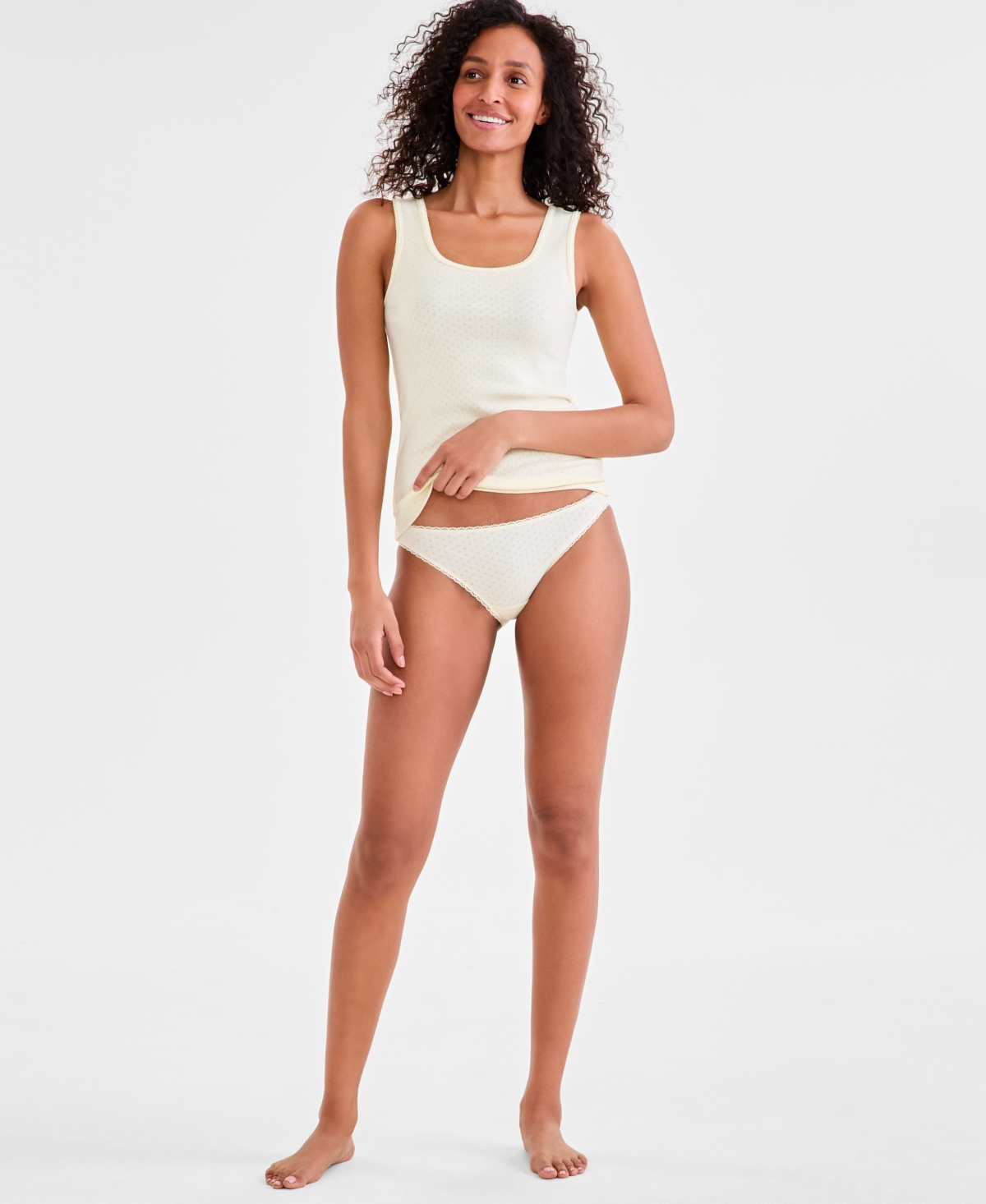 CHARTER CLUB WOMEN'S COTTON POINTELLE TANK TOP, CREATED FOR MACY'S 