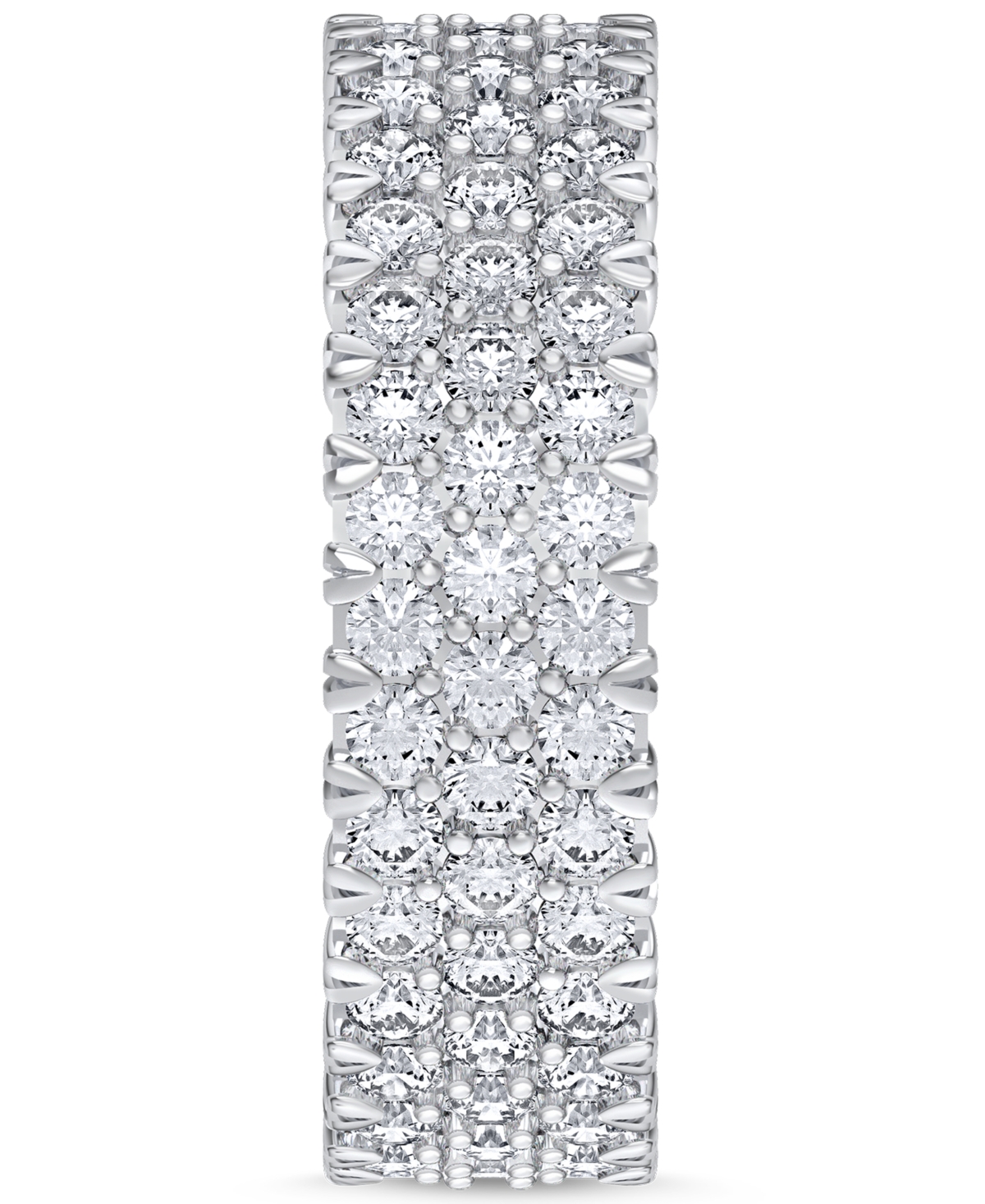 Macy's Diamond Three-row Eternity Ring (3 Ct. T.w.) In Platinum, 14k White Gold, 14k Gold, Or 14k Rose Gold In Platinum