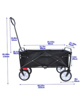 Streamdale Folding Wagon Garden Shopping Beach Cart (Black)