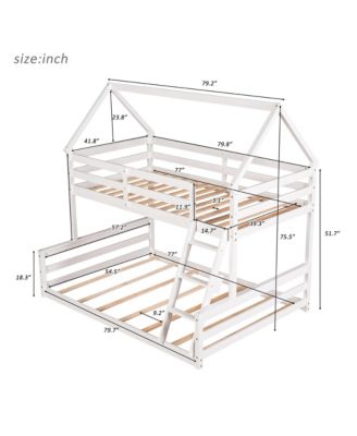 Streamdale Twin Over Full House Bunk Bed With Built-In Ladder