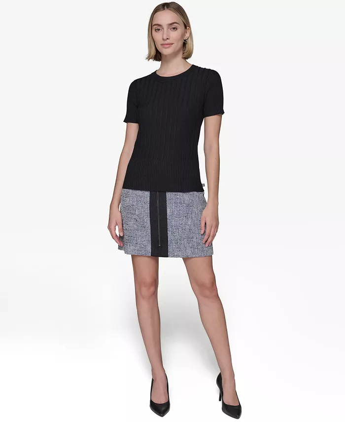 Women's Ribbed Short-Sleeve Sweater - thumbnail 3
