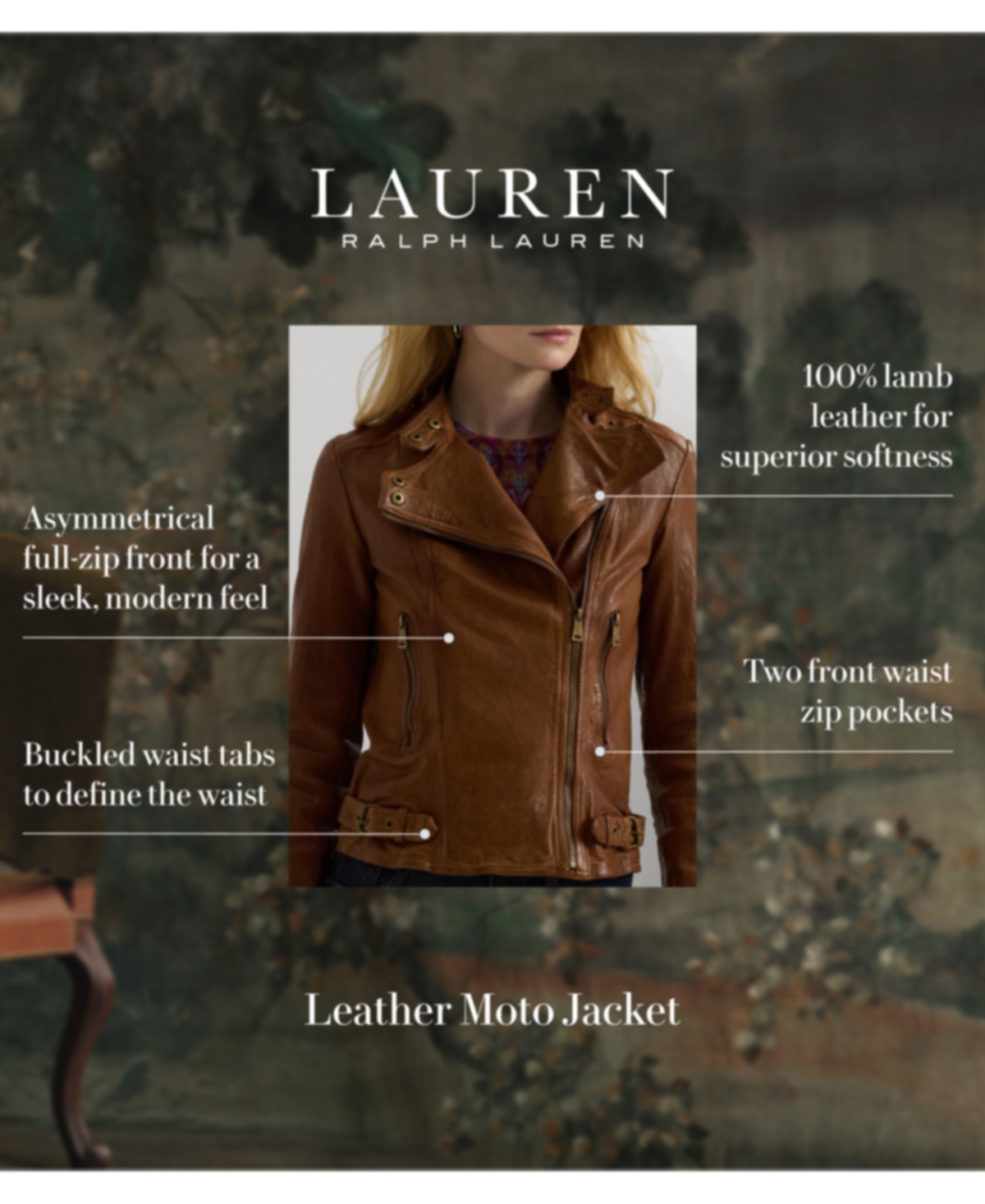 Lauren Ralph Lauren Tumbled-Leather Jacket