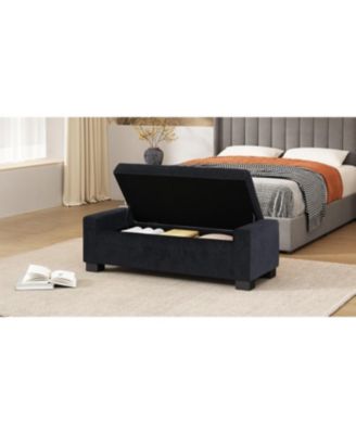 1 Count Stylish Fabric Storage Ottoman with Flip-Lid Top