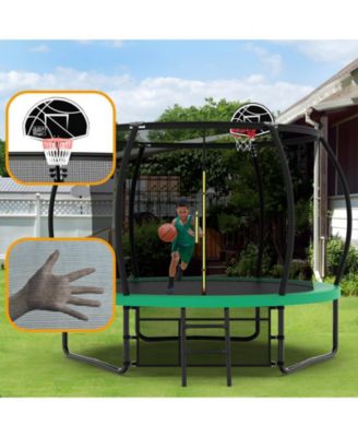 Streamdale 10FT Pumpkin Style Trampoline with Safety Net and Ladder