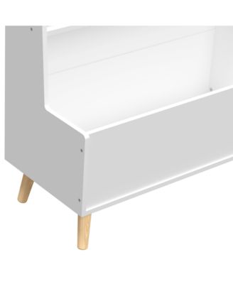 Streamdale Sturdy Kids Bookshelf w/ Storage Bin & Wall Anchor White 2-Tier