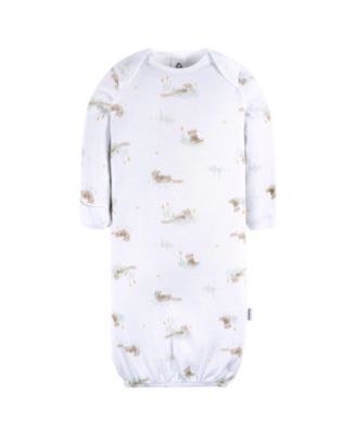 Baby Boys Gowns with Mitten Cuffs, 4-Pack