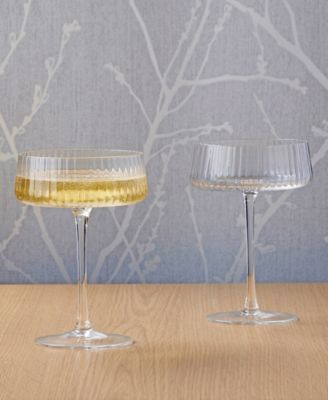 Empire Clear Champagne Coupes, Set of 2