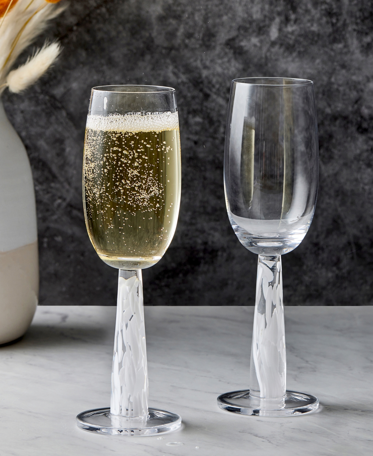 Anton Studio Designs Bjorn Champagne Flutes, Set Of 2 In White
