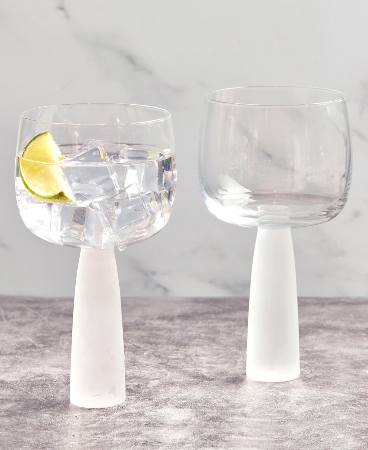 Anton Studio Designs Oslo Gin Glasses Frost, Set Of 2 In Clear