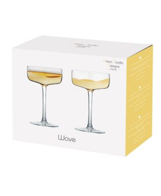 Wave Champagne Coupes, Set of 2