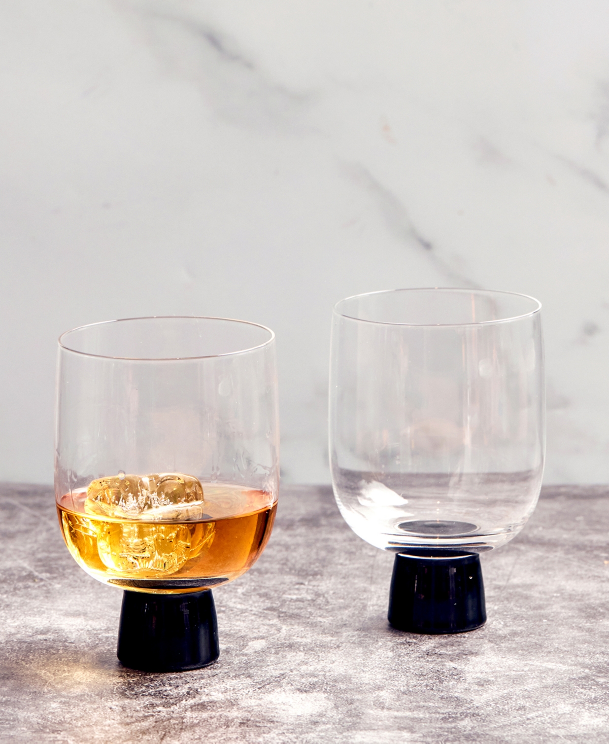 Anton Studio Designs Oslo Double Old Fashioned Tumblers, Set Of 2 In Black