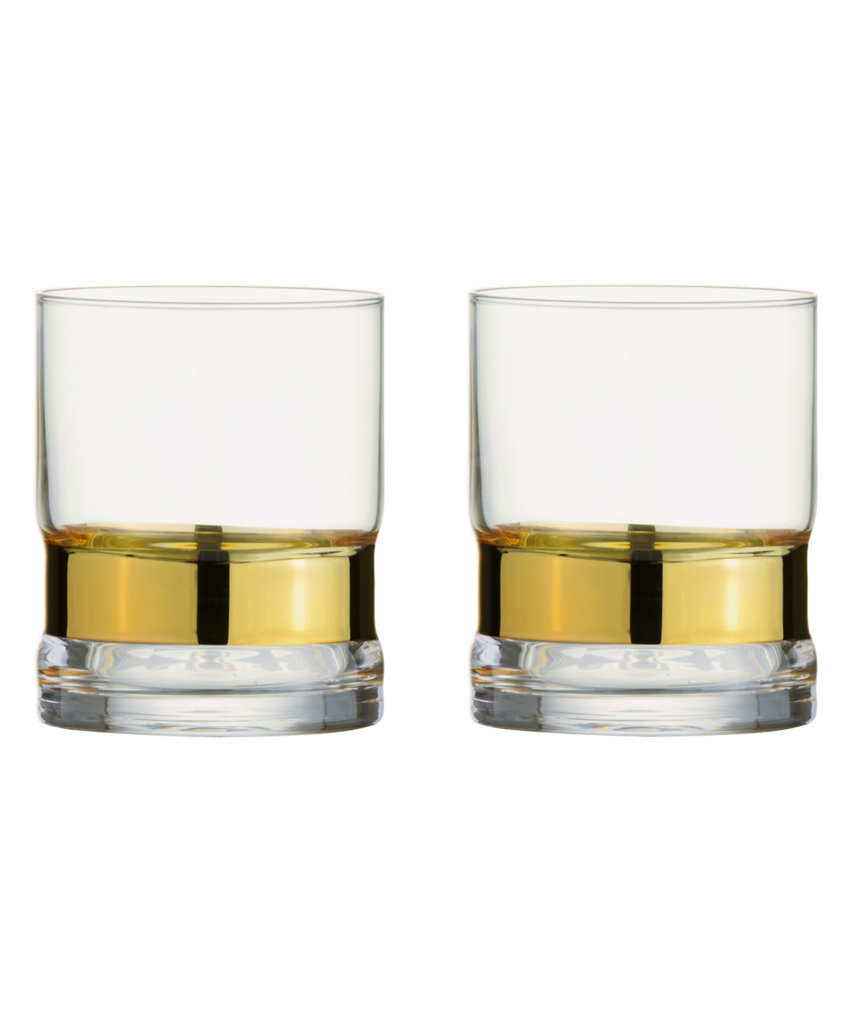 Anton Studio Designs Soho Double Old Fashioned Tumblers, Set Of 2 In Gold