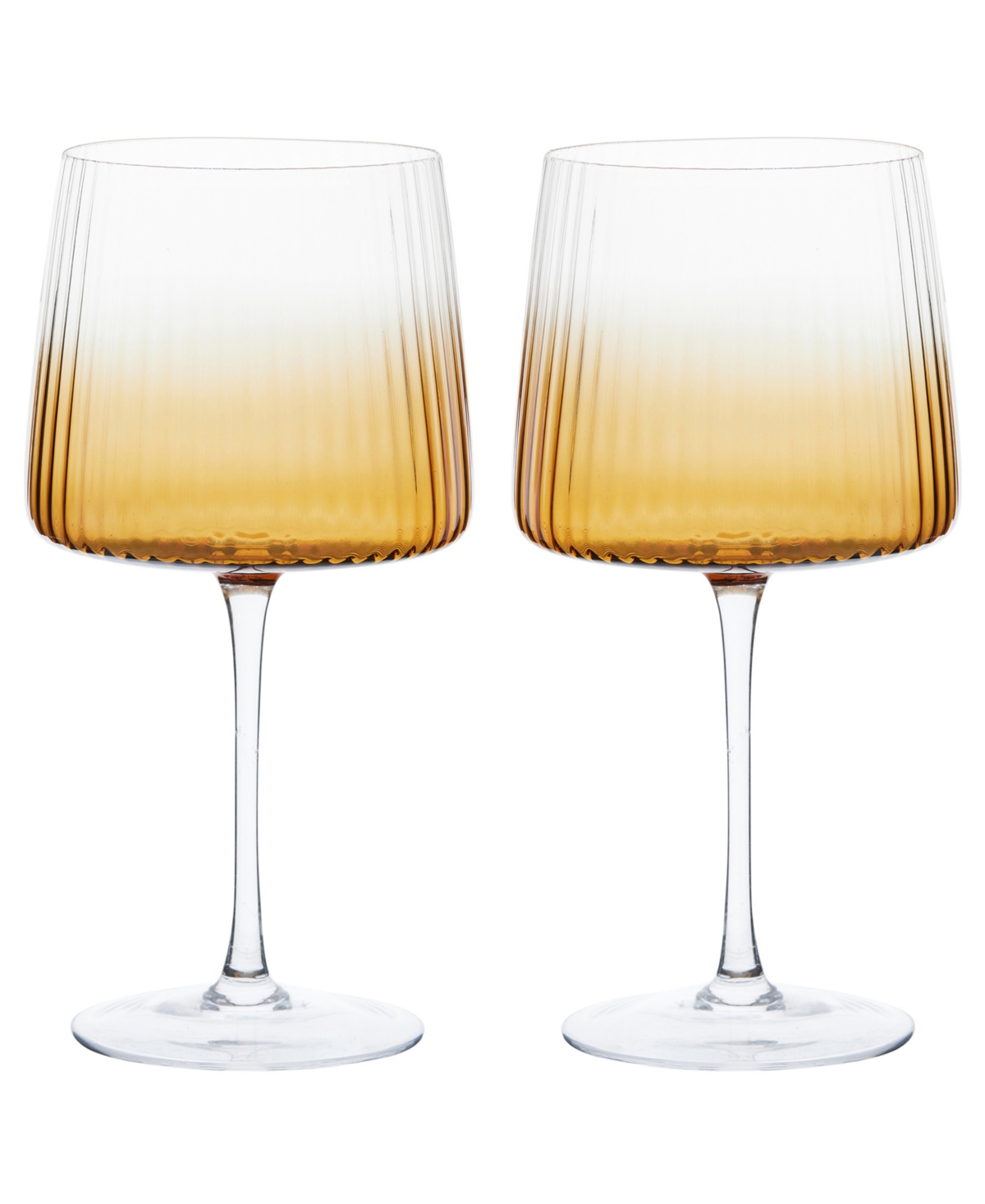 Anton Studio Designs Empire Gin Glasses Amber, Set Of 2 In Amber