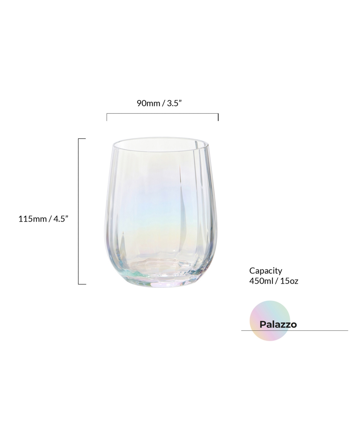 Anton Studio Designs Palazzo Double Old Fashioned Tumblers / Stemless Wines, Set Of 2 In Multicolor