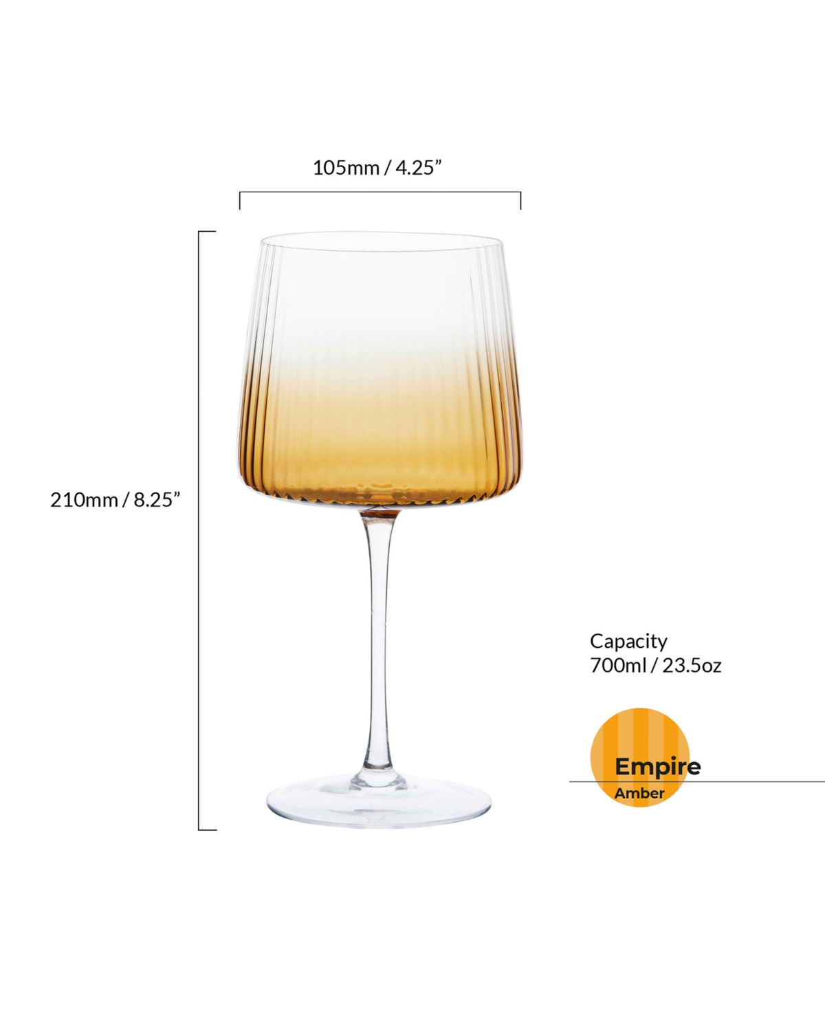 Anton Studio Designs Empire Gin Glasses Amber, Set Of 2 In Amber