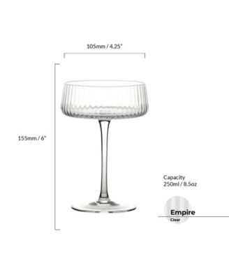 Empire Clear Champagne Coupes, Set of 2