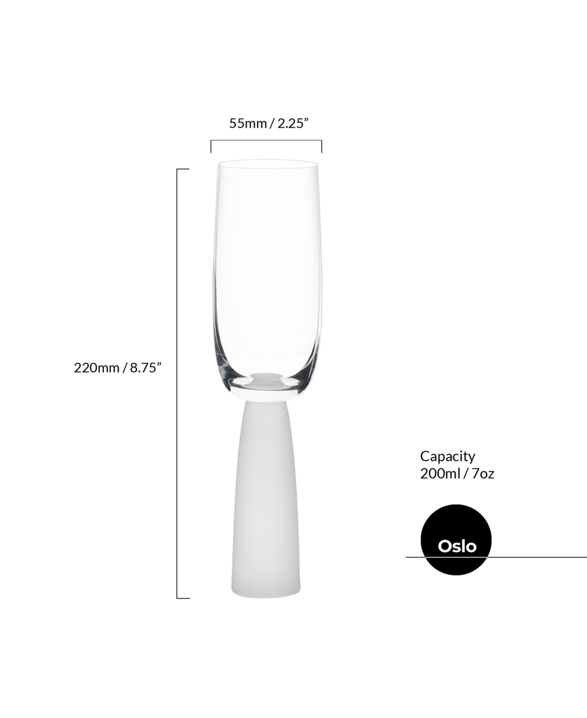 Anton Studio Designs Oslo Champagne Flutes Frost, Set Of 2 In Clear