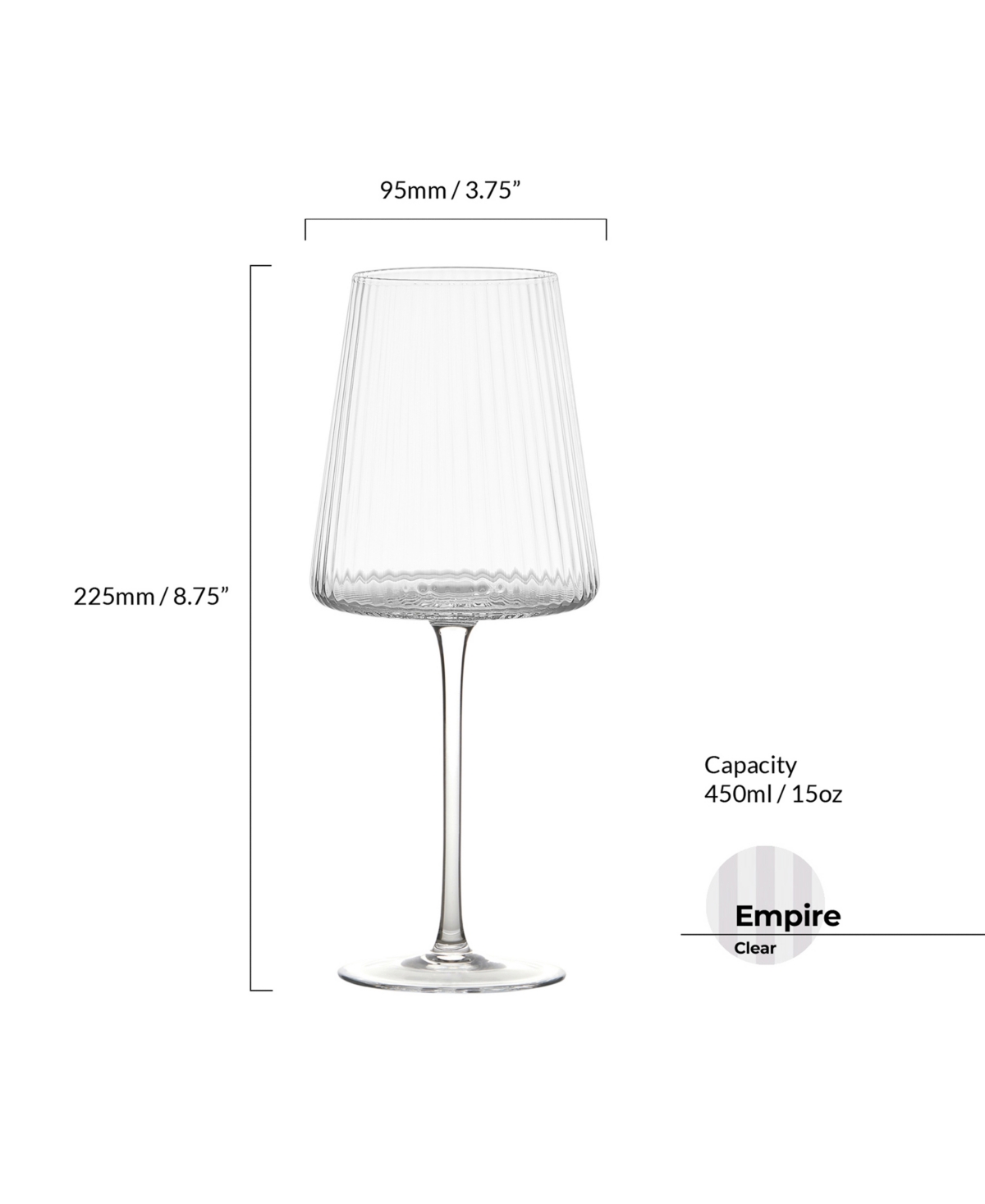 Anton Studio Designs Empire Clear Wine Glasses, Set Of 2 In Clear