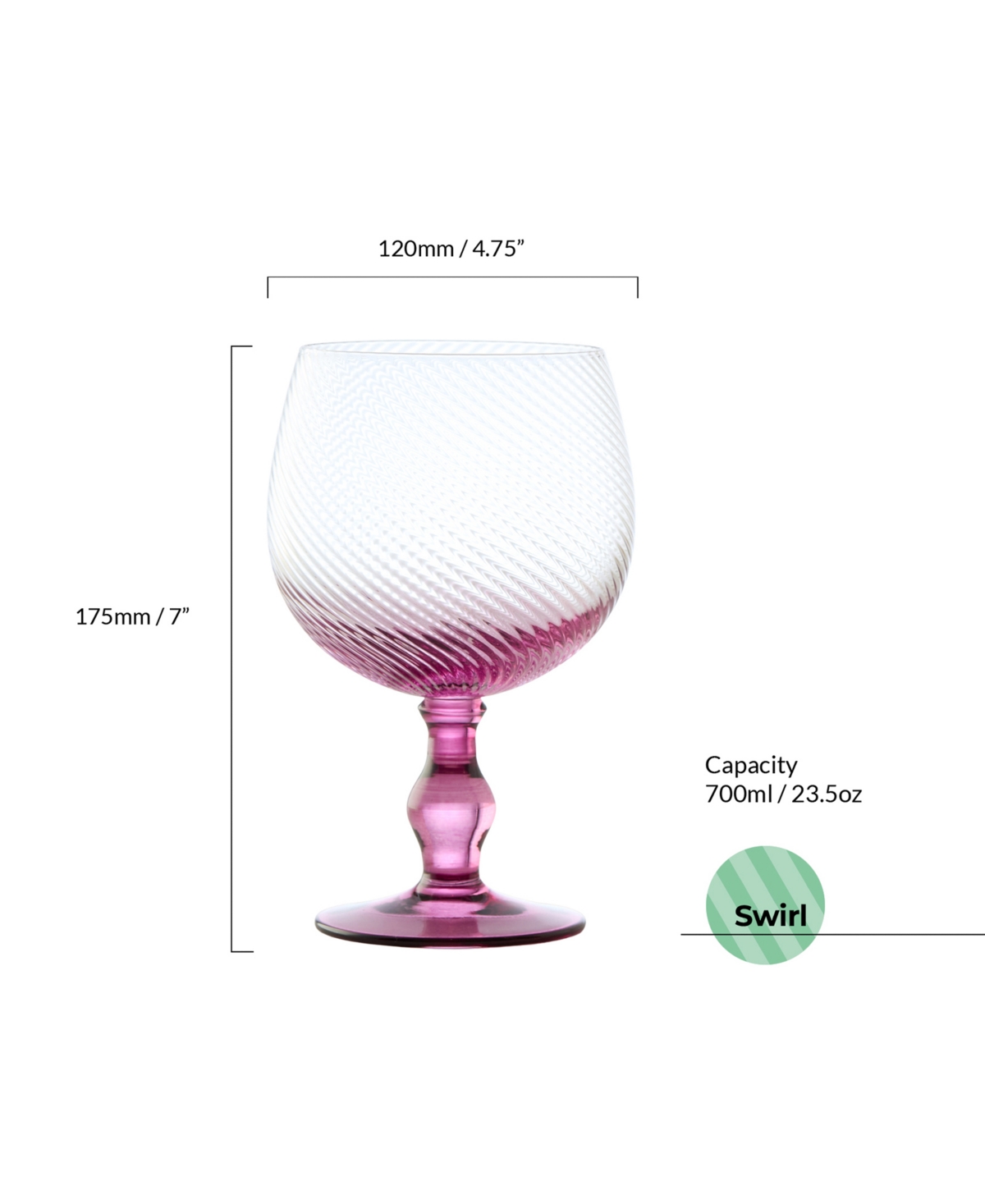 Anton Studio Designs Set Of 4 Swirl Gin Glasses In Multicolor
