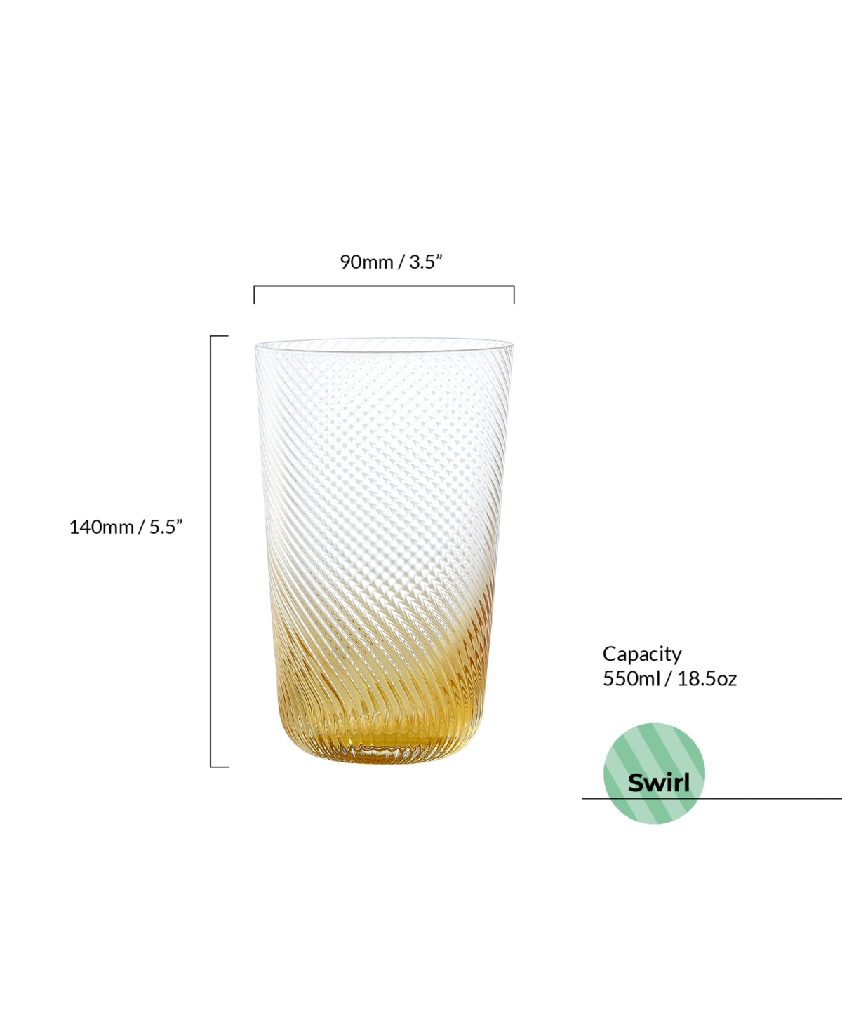 Anton Studio Designs Swirl Highball Tumblers, Set Of 4 In Multicolor