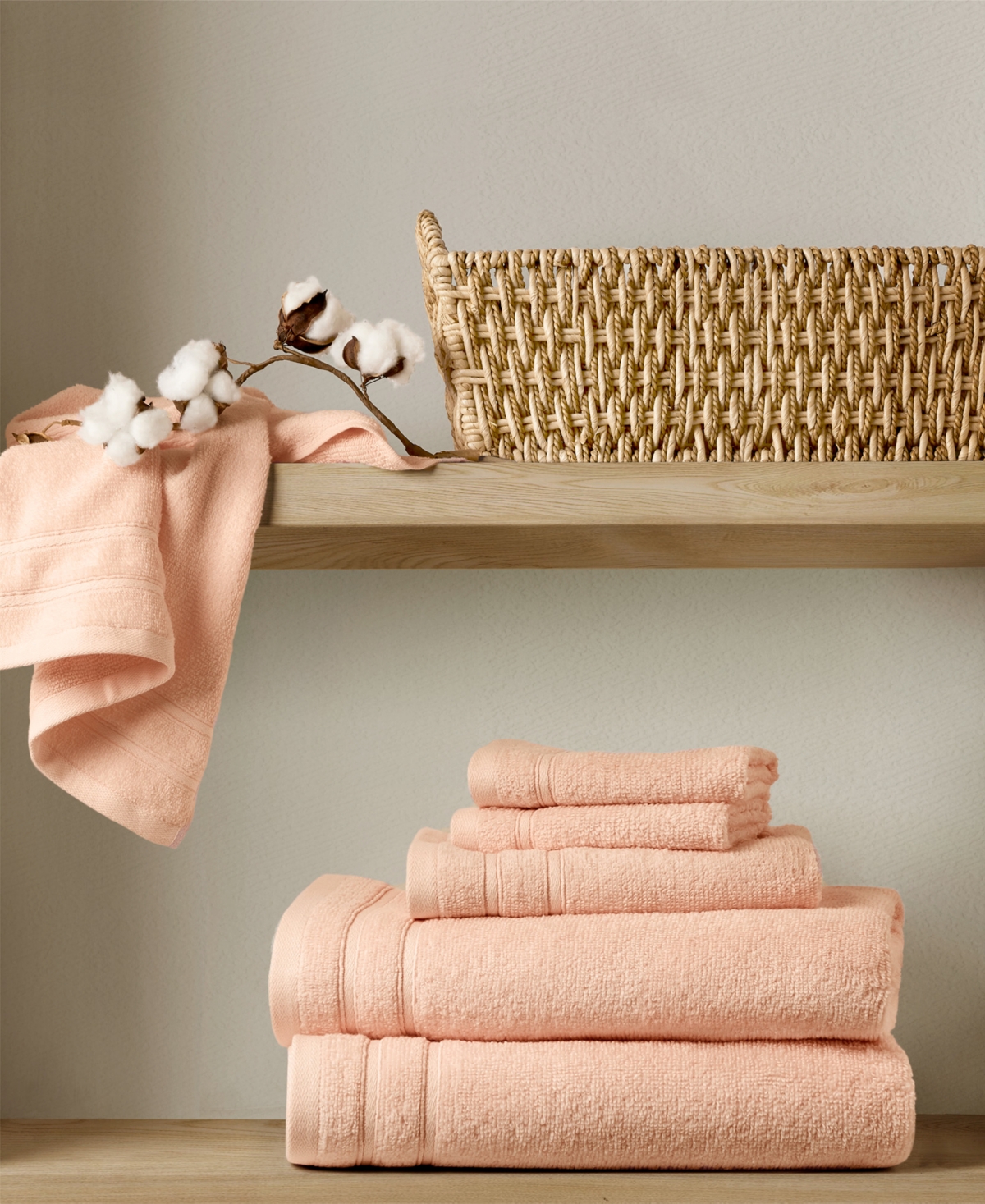 510 Design Essential Quick Dry Cotton 6-pc. Bath Towel Set In Blush
