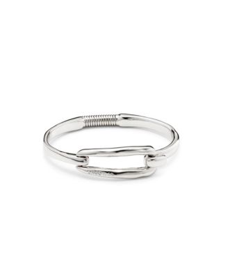 Sterling Silver-plated and 18K Gold Metal Rigid Bracelet