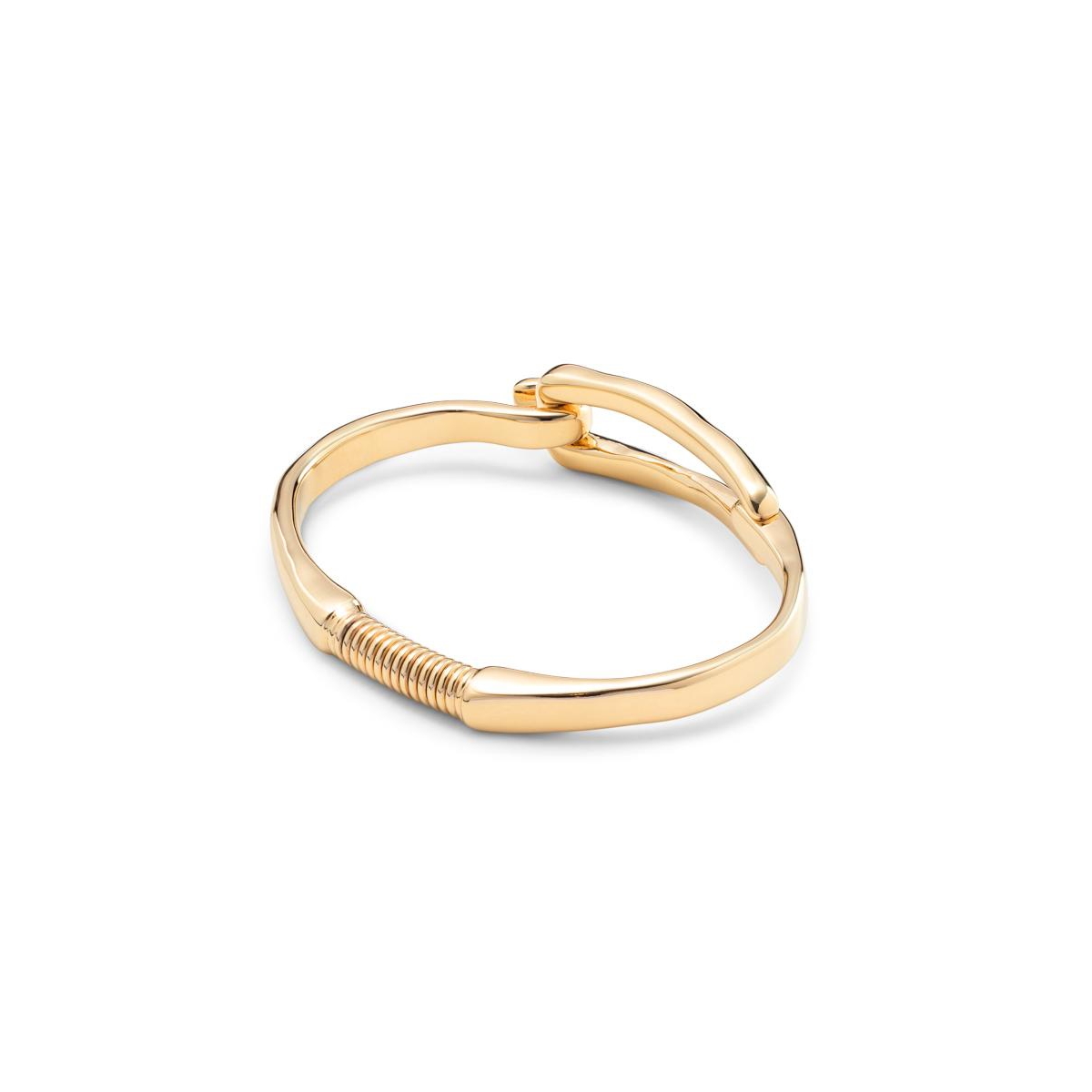 Unode50 Sterling Silver-plated And 18k Gold Metal Rigid Bracelet In Gold