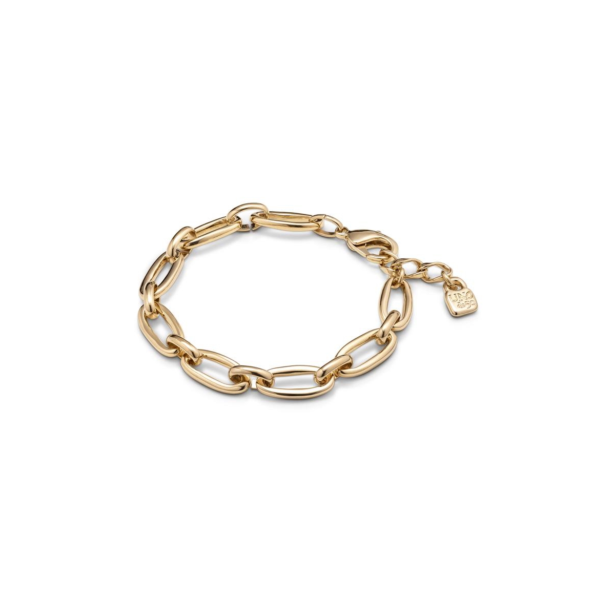 Unode50 Medium Sized Oval Link Carabiner Clasp Bracelet In Gold