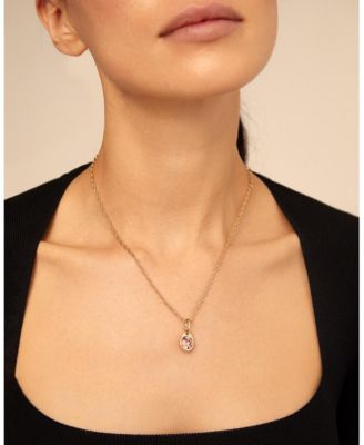 Circular Metal Alloy Charm with Faceted Stone