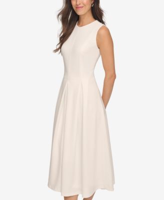 Women's Sleeveless Pleated Midi A-Line Dress