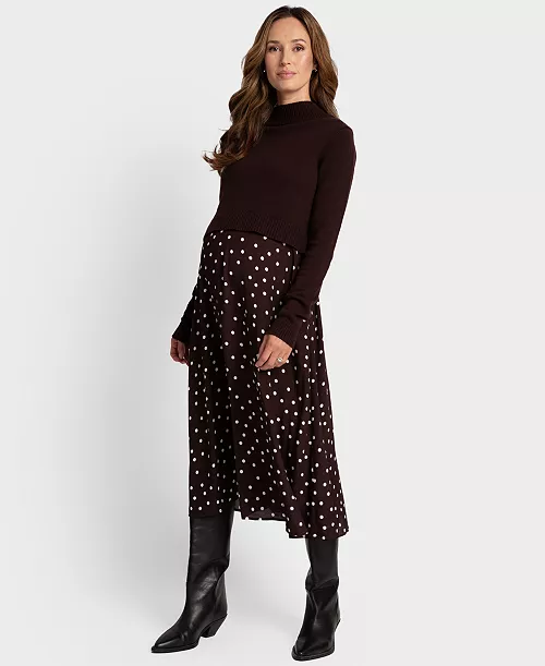 women's skirt with knit topper