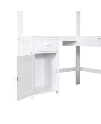 Streamdale Twin Loft Bed with Desk, Drawers & Shelves