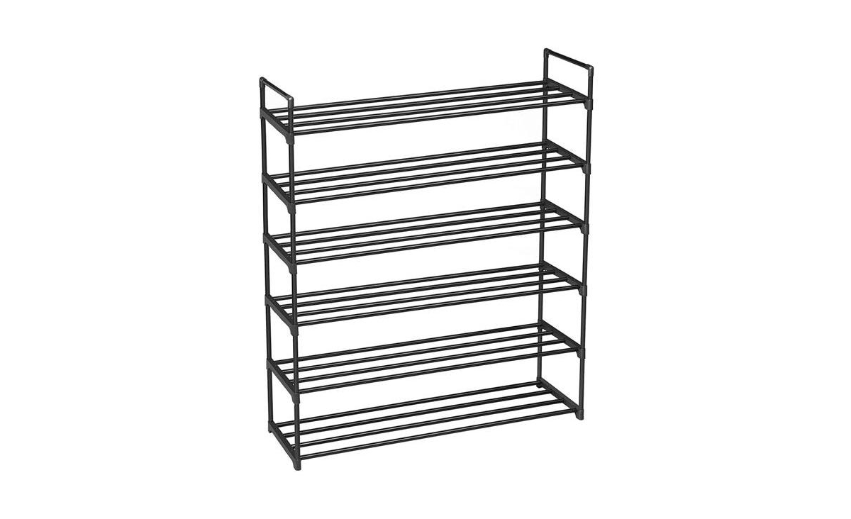 Slickblue 6-TierShoe Rack Tower Shelf Organizer for Bedroom, Entryway, Hallway, and Closet Storage - Black