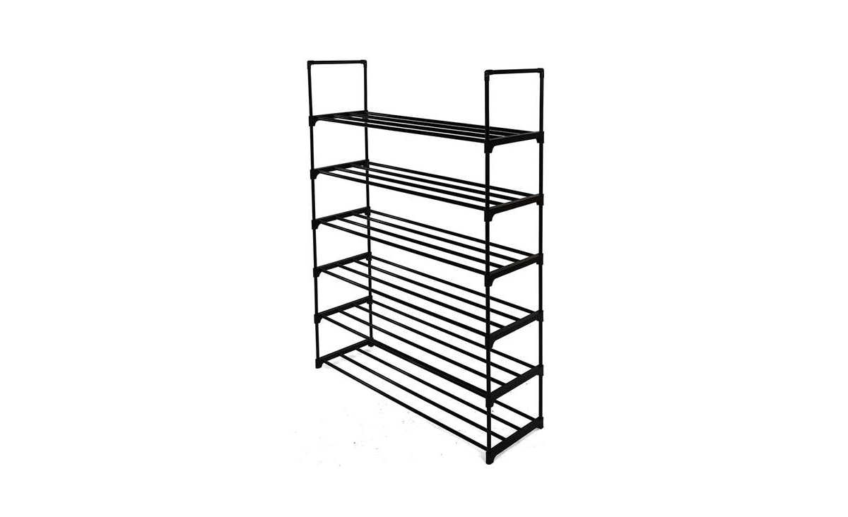 Slickblue 6-TierShoe Rack Tower Shelf Organizer for Bedroom, Entryway, Hallway, and Closet Storage - Black