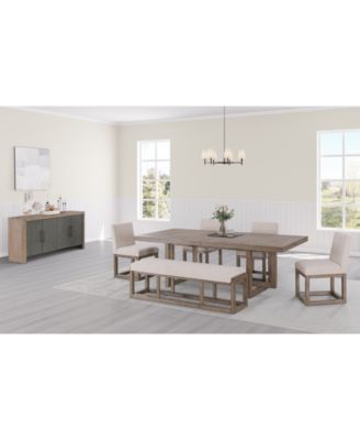 Furniture - Portmore 6 Pc Rectangular Set (Table, 4 Side Chairs & Bench), Created for Macy's