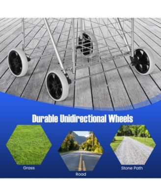 Portable Folding Shopping Cart Utility for Grocery Laundry