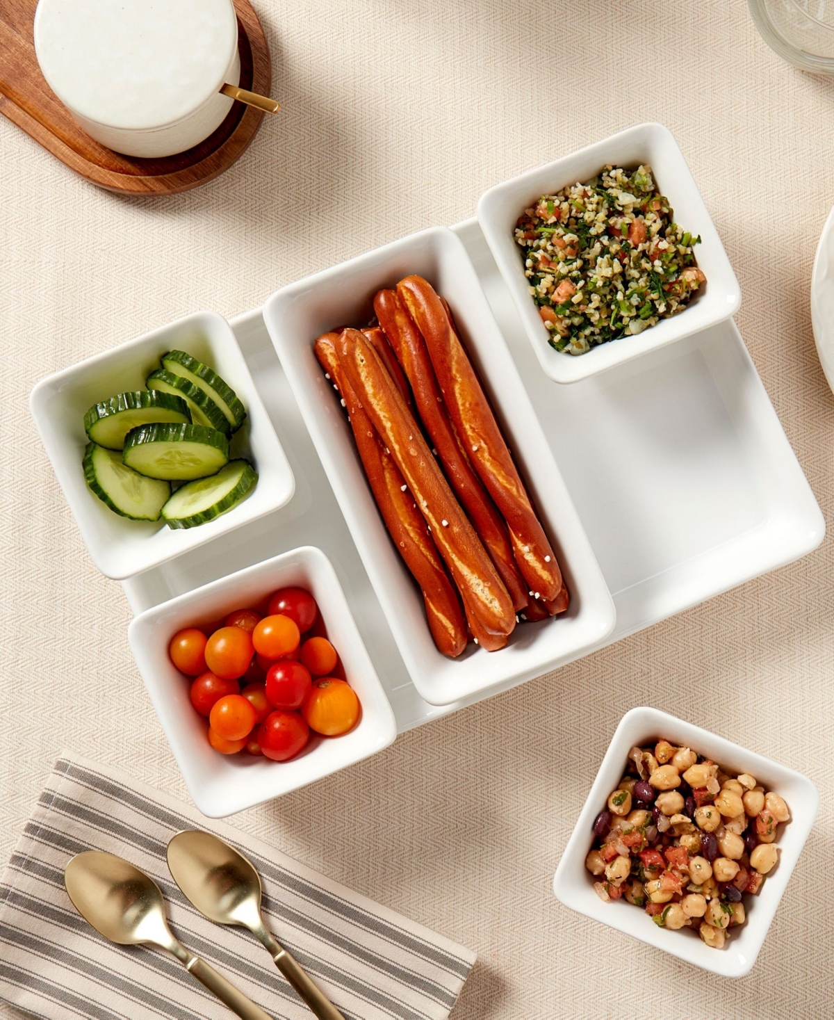 Denmark Tools For Cooks Rectangular 6 Pc. Serving Set In White