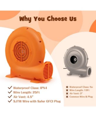 550W Air Blower (0.7HP) for Inflatables with 25 feet Wire and GFCI Plug