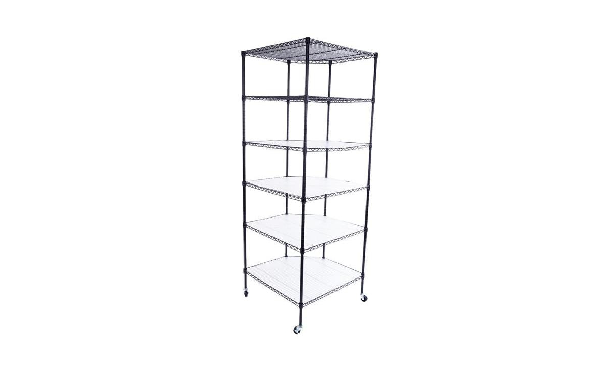 Slickblue 6-Layer Plastic-Coated Polygonal Corner Shelf with 2