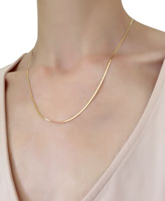 14k Gold Necklace, 18 Flat Herringbone Chain (1-1/4mm)