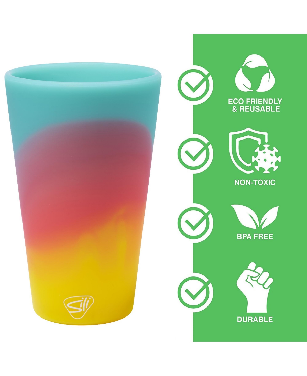 Silipint Pint Glasses: 4 pk - (2) Aurora & (2) Sugar Rush - Spring 2023 - Aurora  sugar rush