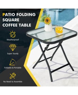 18 Inch Square Patio Bistro Table with Rustproof Frame