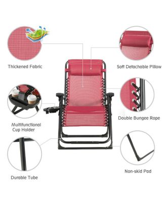 SUGIFT Oversize Lounge Chair with Cup Holder of Heavy Duty for outdoor